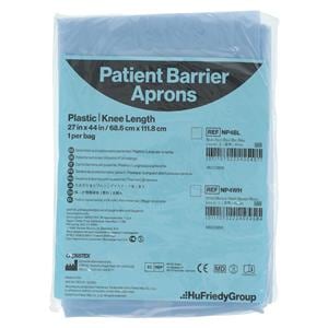 Patient Apron Knee Length Blue Fluid Resistant Ea