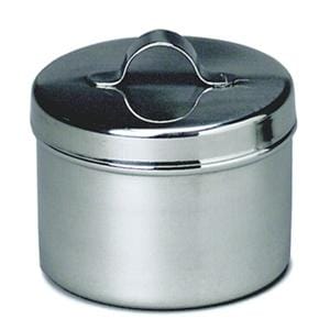 Pot Onguent 2-1/2 po x 3-1/8 po 8 oz Argent Acier inoxydable Avec Manche Ch.