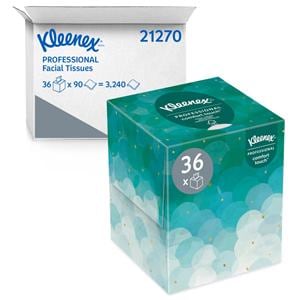 Kleenex Boutique Tissu Facial Blanc Boîte droite 2 épaisseurs 36/caisse