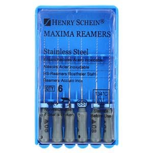 Maxima Hand Reamer 25 mm Size 8 Stainless Steel Grey 6/Pk