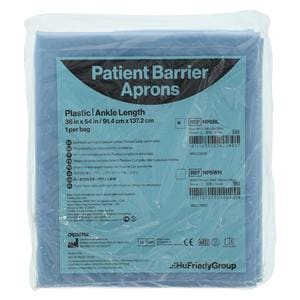 Patient Apron Ankle Length Blue Fluid Resistant Ea