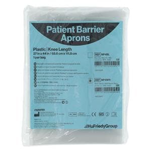 Patient Apron Knee Length White Fluid Resistant Ea