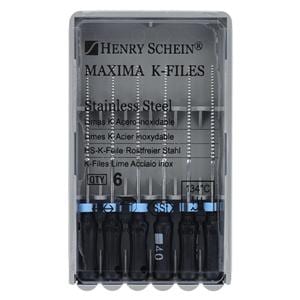 Maxima Hand K-File 25 mm Size 40 Stainless Steel Black 6/Pk