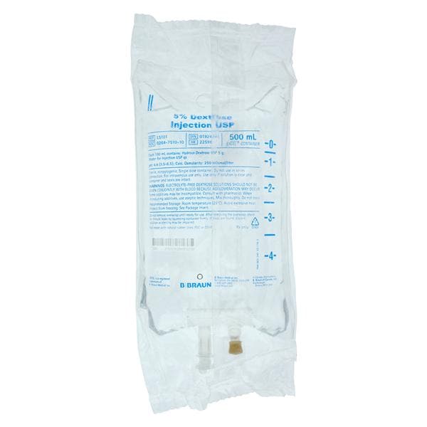 Dex 5/H2O IV Injection Solution 500mL Non-DEHP/Non-PVC Strl Plstc Inj Cntnr Ea, 24 EA/CA