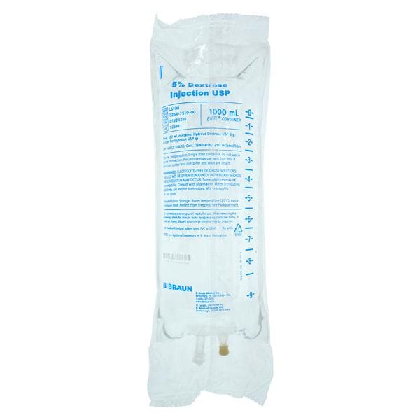 Dex 5/H2O IV Injection Solution 1000mL Non-DEHP/Non-PVC Strl Excl IV Bg Cntnr Bg, 12 BG/CA