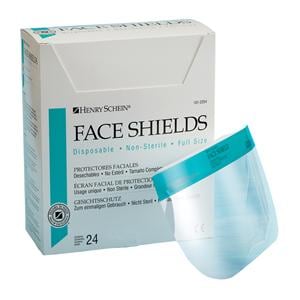 Disposable Face Shield Pre-Assembled Clear / Blue Disposable 24/Bx