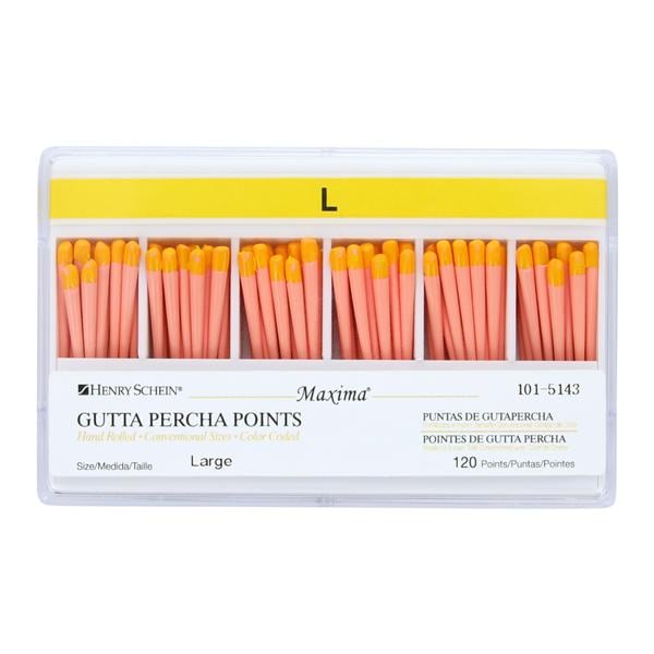 Maxima Hand Rolled Gutta Percha Points Large 120/Bx