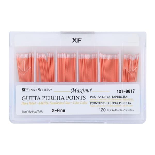 Maxima Hand Rolled Gutta Percha Points X-Fine 120/Bx