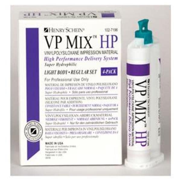 VP Mix HP Impression Material Regular Set Light Body Unflavored Bx, 10 BX/CA