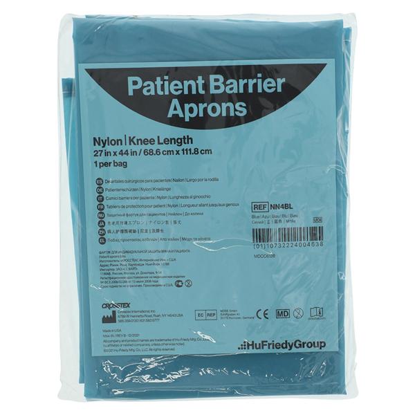 Patient Apron Knee Length Blue Fluid Resistant Ea