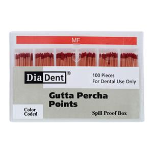 Hand Rolled Gutta Percha Points Medium-Fine Red 100/Bx