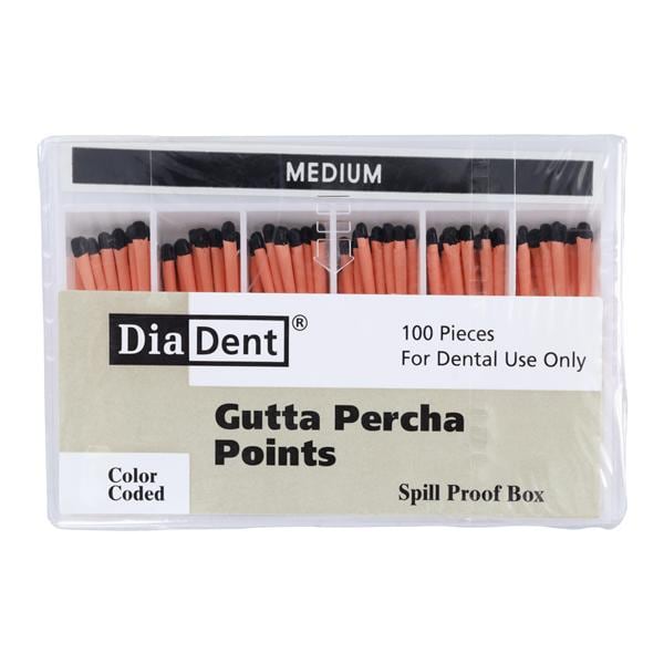 Hand Rolled Gutta Percha Points Medium Black 100/Bx