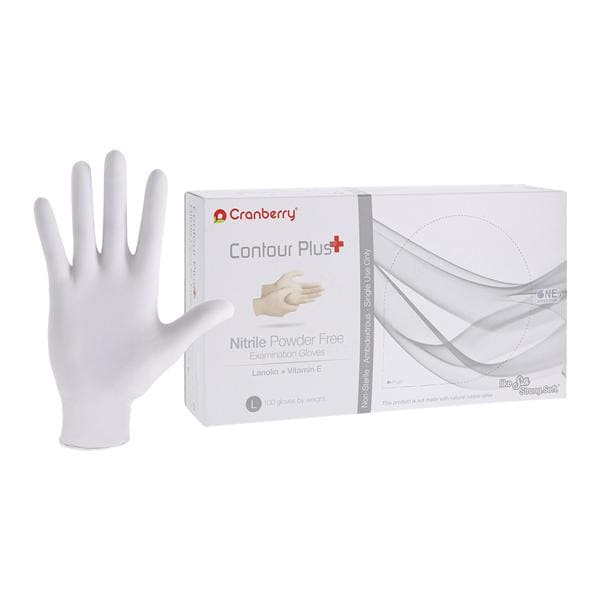 Contour Plus Nitrile Gants Grand Non stérile Blanc pro 100/boîte