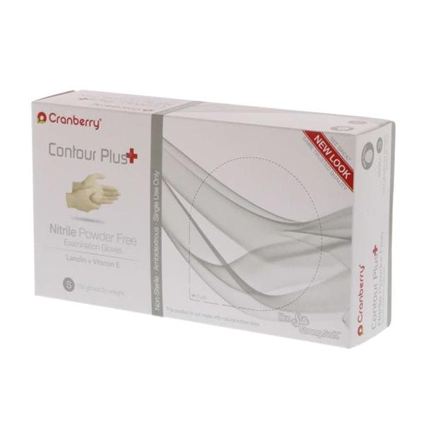 Contour Plus Exam Gloves Small Pro White Non-Sterile