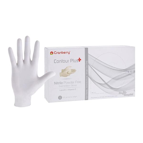 Contour Plus Nitrile Gants Petit Non stérile Blanc pro 100/boîte