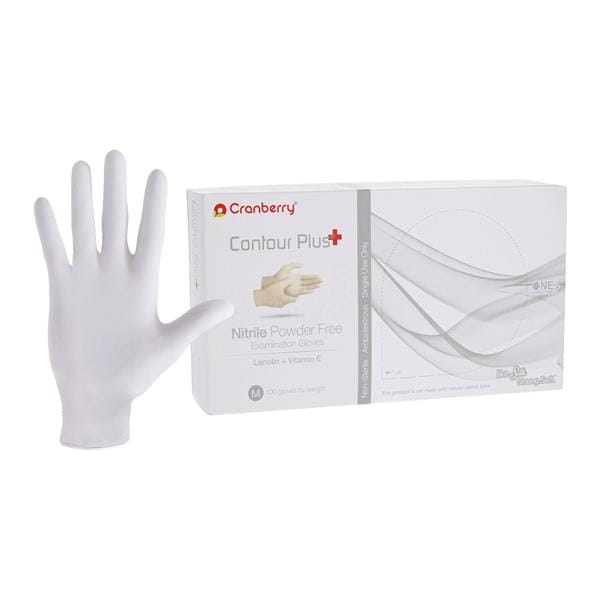 Contour Plus Nitrile Gants Moyen Non stérile Blanc pro 100/boîte