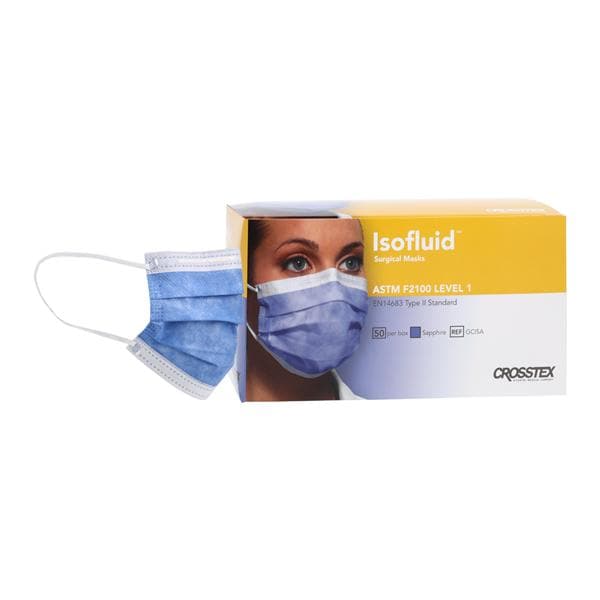 Isofluid Earloop Face Mask ASTM Level 1 Sapphire 50/Bx