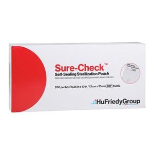 Sure-Check Pochette Stérilisation 5,25 po x 10 po Sans latex 200/boîte, 10 BX/CA