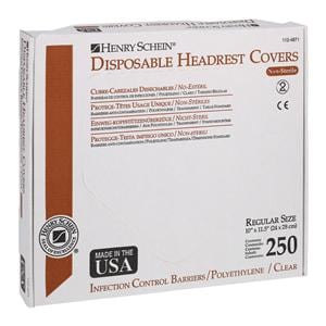 HSI Couvercle Têtière Plastique 11,5 po x 10 po Transparent 250/boîte, 12 BX/CA