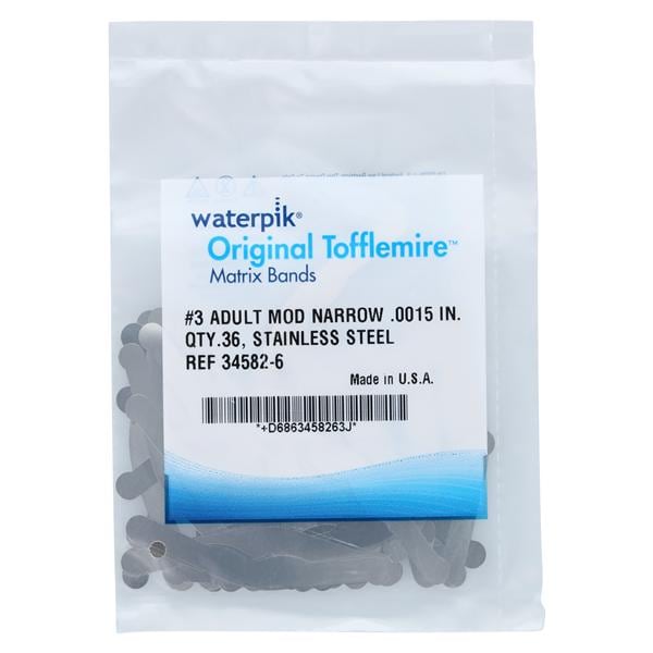 Bande pour matrice Tofflemire 3 Adulte MOD étroit 0,0015 po 36/pqt