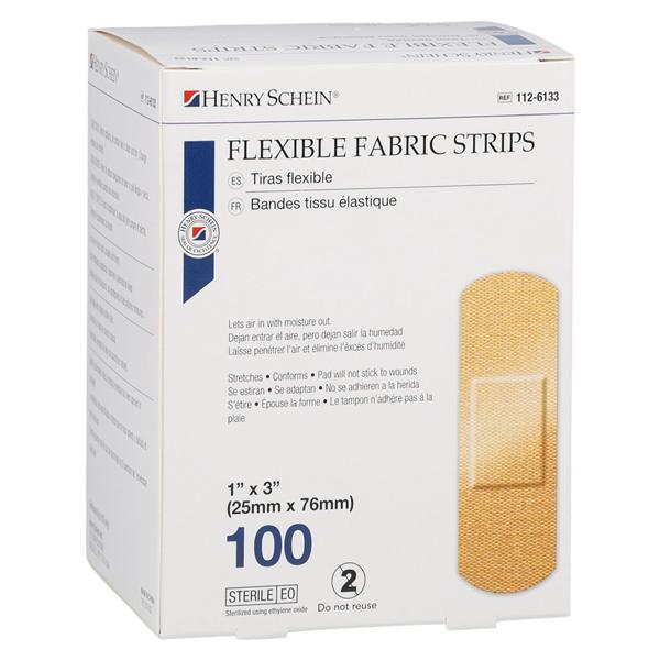 Bandage Strips Fabric 1x3" Flexible Flesh LF 100/Bx