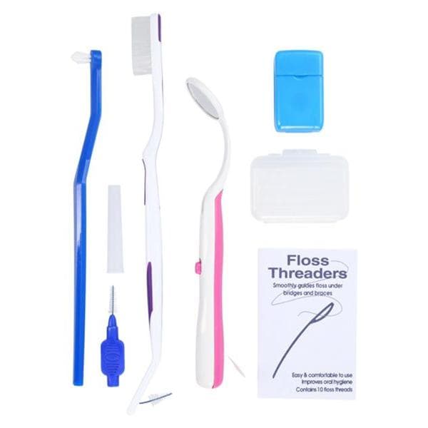 Acclean Orthodontic Toothbrush Patient Kit With Lighted Mirror Ea