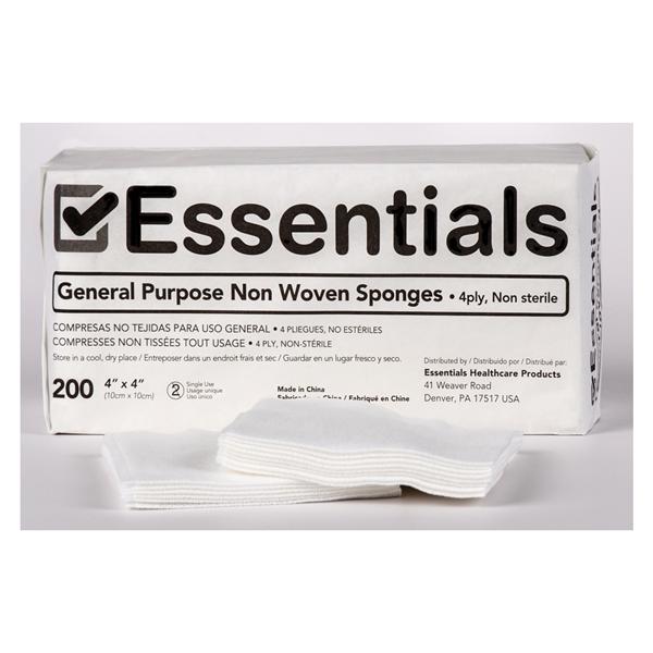 Essentials Cotton Non-Woven Sponge 4x4" 4 Ply Non-Sterile