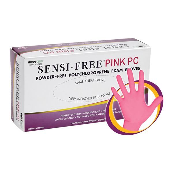 Sensi-Free Pink PC Exam Gloves X-Small Pink Non-Sterile