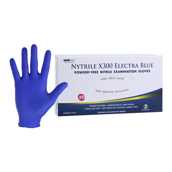 Nytrile X300 Exam Gloves X-Small Electra Blue Non-Sterile