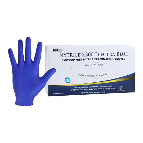 Nytrile X300 Exam Gloves Large Electra Blue Non-Sterile