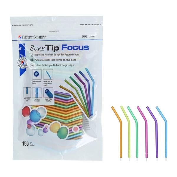 Sure Tip Focus Embout Air/eau Assortis Jetable 150/sac