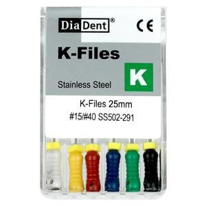 Hand K-File 21 mm Size 35 Stainless Steel 6/Pk