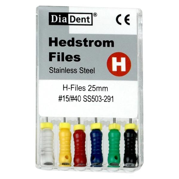 Hand Hedstrom Files 25 mm Size 15 Stainless Steel 6/Pk