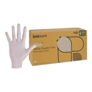 BeeSure Slim Exam Gloves Medium White Non-Sterile