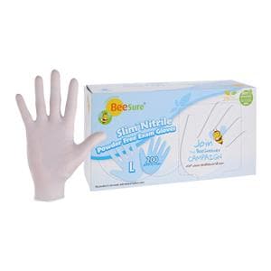 BeeSure Slim Nitrile Gants Grand Non stérile Blanc 200/boîte