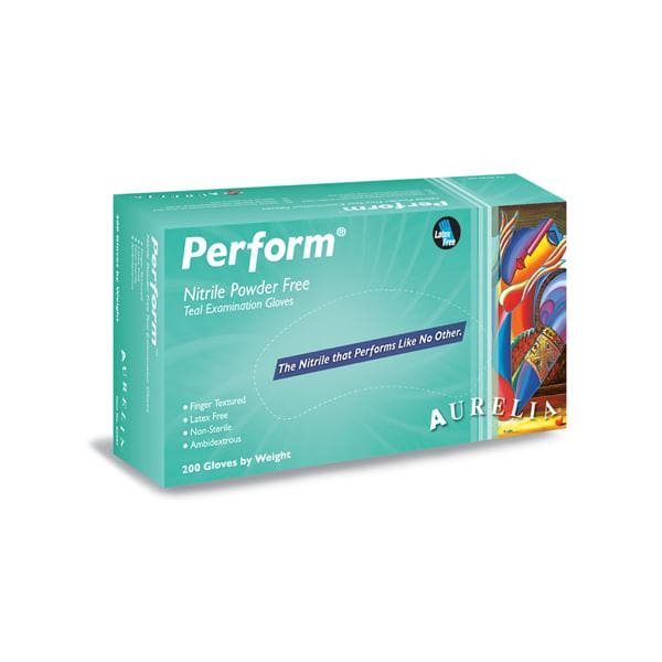 Perform Exam Gloves Medium Teal Non-Sterile