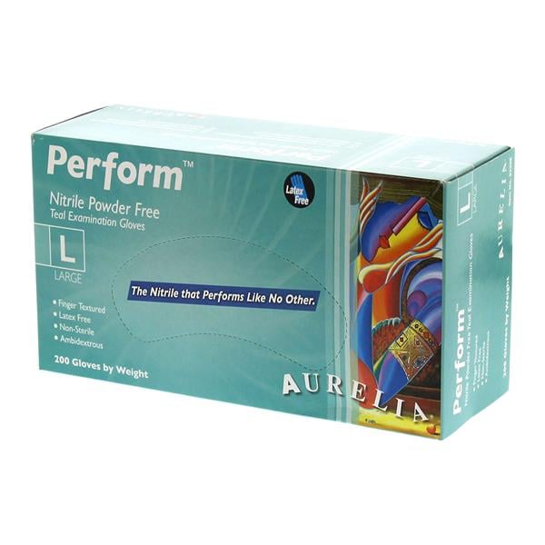 Perform Exam Gloves Large Teal Non-Sterile