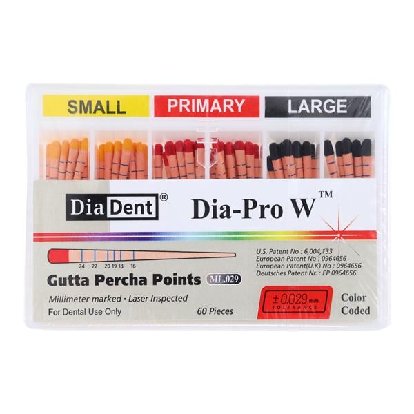 Dia-Pro W Gutta Percha Points Assorted Assorted 60/Bx