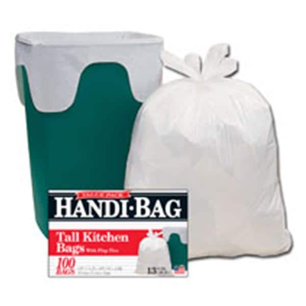 Handi-Bag Trash Bag 13gal 0-6/10mil Medium 23-3/4x28" 100/Bx