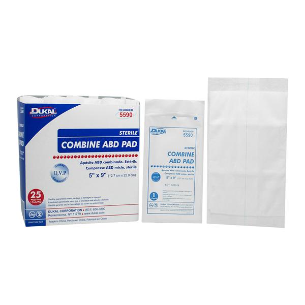 Cellulose ABD Combine Pad 5x9" Sterile Not Made With Natural Rubber Latex