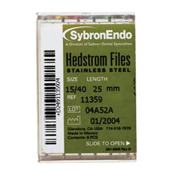 Hedstrom Files 30 mm Size 50 Stainless Steel Yellow 6/Pk