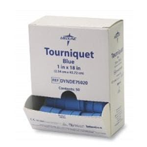 Compressing Device Tourniquet 18x1" Blue Rolled/Banded LF Disp 100/Bx