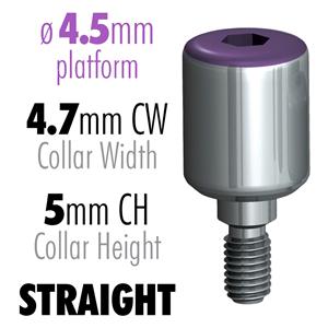 infinity Internal Hex Healing Abutment 4.5 mm x 4.7 mm x 5 mm Clear Ea