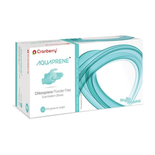 AquaPrene Exam Gloves Medium Aqua Non-Sterile