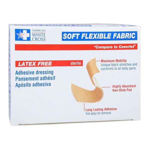 Bandage Adhesive Fabric Softflex 1x3" Tan 100/Bx, 12 BX/CA