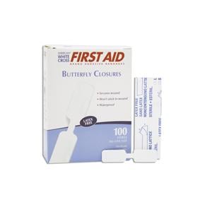 American White Cross First Aid Strip Wound Closure 3/8x3/16x1/18" White 100/Bx