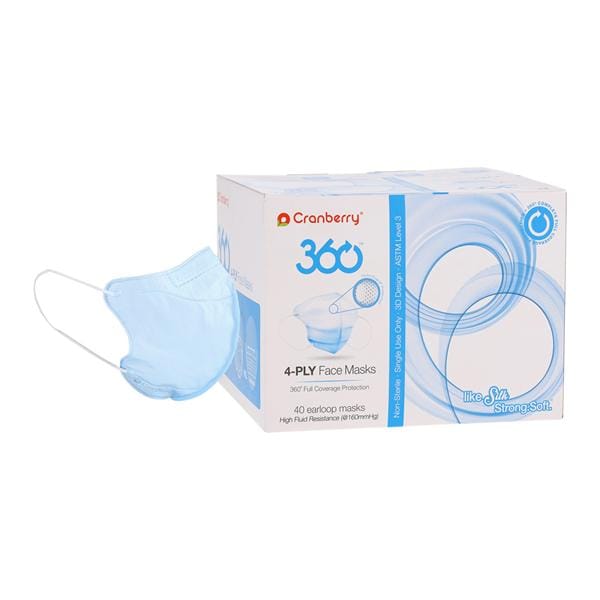 Cranberry 360 Earloop Mask ASTM Level 3 Blue 40/Bx