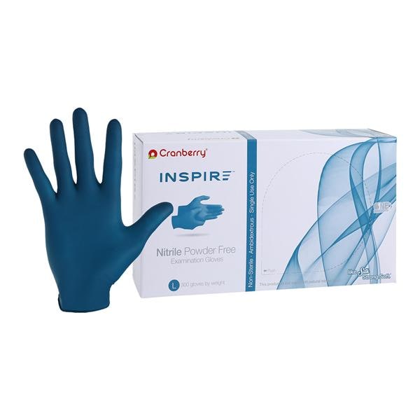 Inspire Exam Gloves Large Aegean Blue Non-Sterile