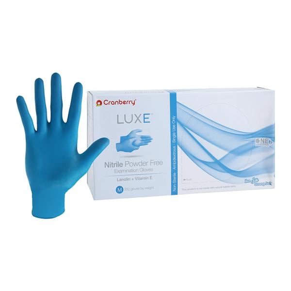 Luxe Exam Gloves Medium Azure Blue Non-Sterile