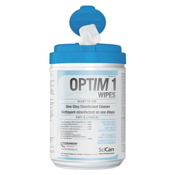 Optim 1 Lingettes Désinfectant Grand 6 po x 7 po 160/canette